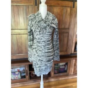 Romeo & Juliet Size Medium Sweater Dress Long Sleeve Fringed‎ Cowel Collar NWT